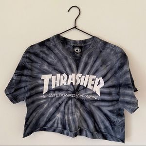 thrasher tie dye crop top